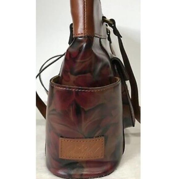 PATRICIA NASH “BOLSENA TOTE” HANDMADE LEATHER ENGLISH‎ MUMS DESIGN SHOULDer Bag - Picture 7 of 10